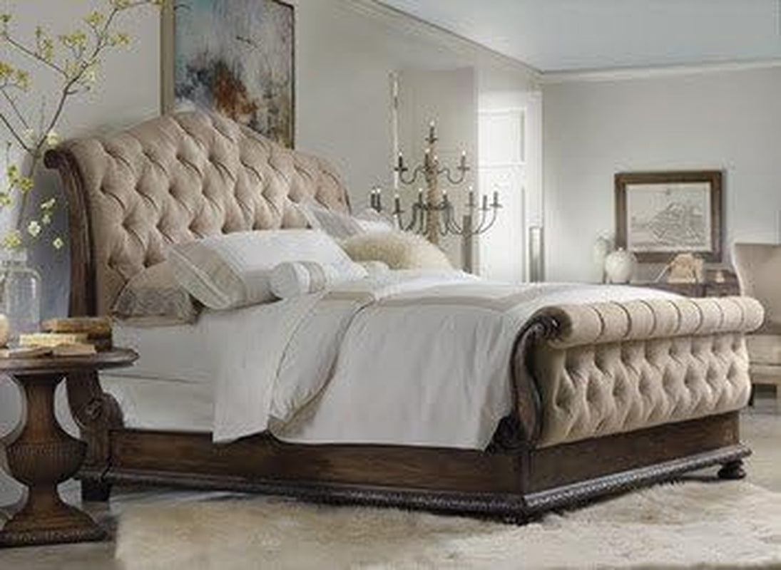 Rhapsody Urn Pedestal Nightstand in Walnut Wood Finish