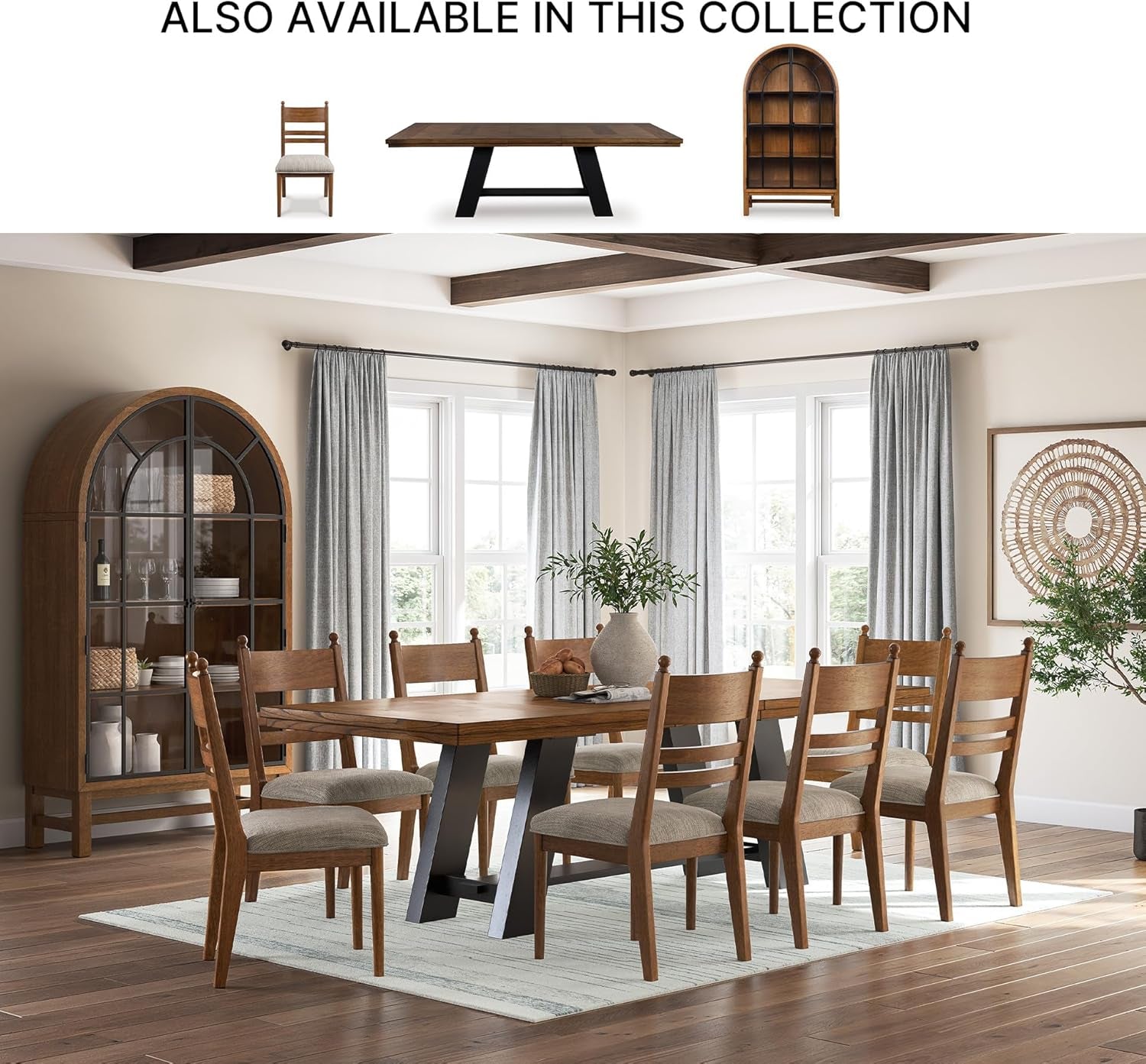 Chadworth Classic Display Cabinet with Anti-Tipping, Light Brown & Black