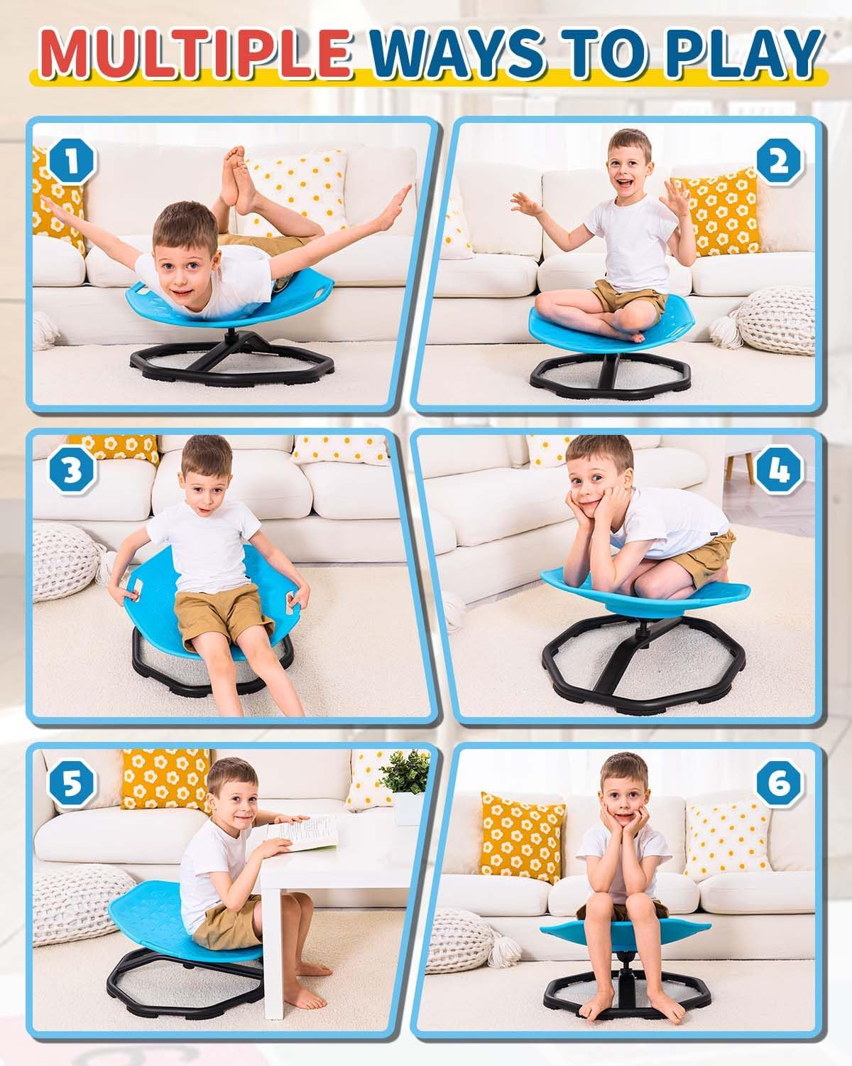 Spinning Chair for Autistic Kids, Upgrade Handle Sensory Chair, Autism & ADHD Chair, Kid'S Furniture, Autism Sensory Products for Kids