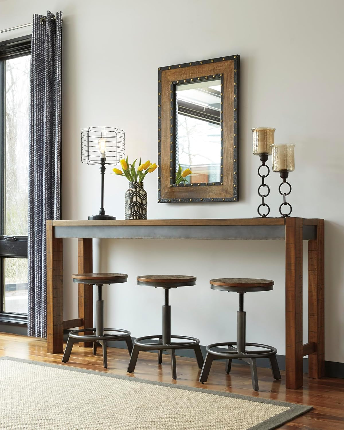 Furniture Torjin Urban Counter Height Dining Room Table, Two-Tone Brown