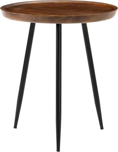 Modern Side Table-Dilan Tri Pin End Table. Exclusively Designed Hand-Crafted Small Nightstand. Solid Wood round End Table.Contemporary Accent Table for Bedrooms, Living Rooms and Home Office