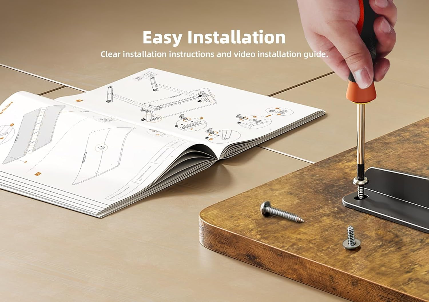 Standing Desk with Drawers, Electric Adjustable Height 48 X 24 Inch Stand up Desks for Home Office, Rustic Brown