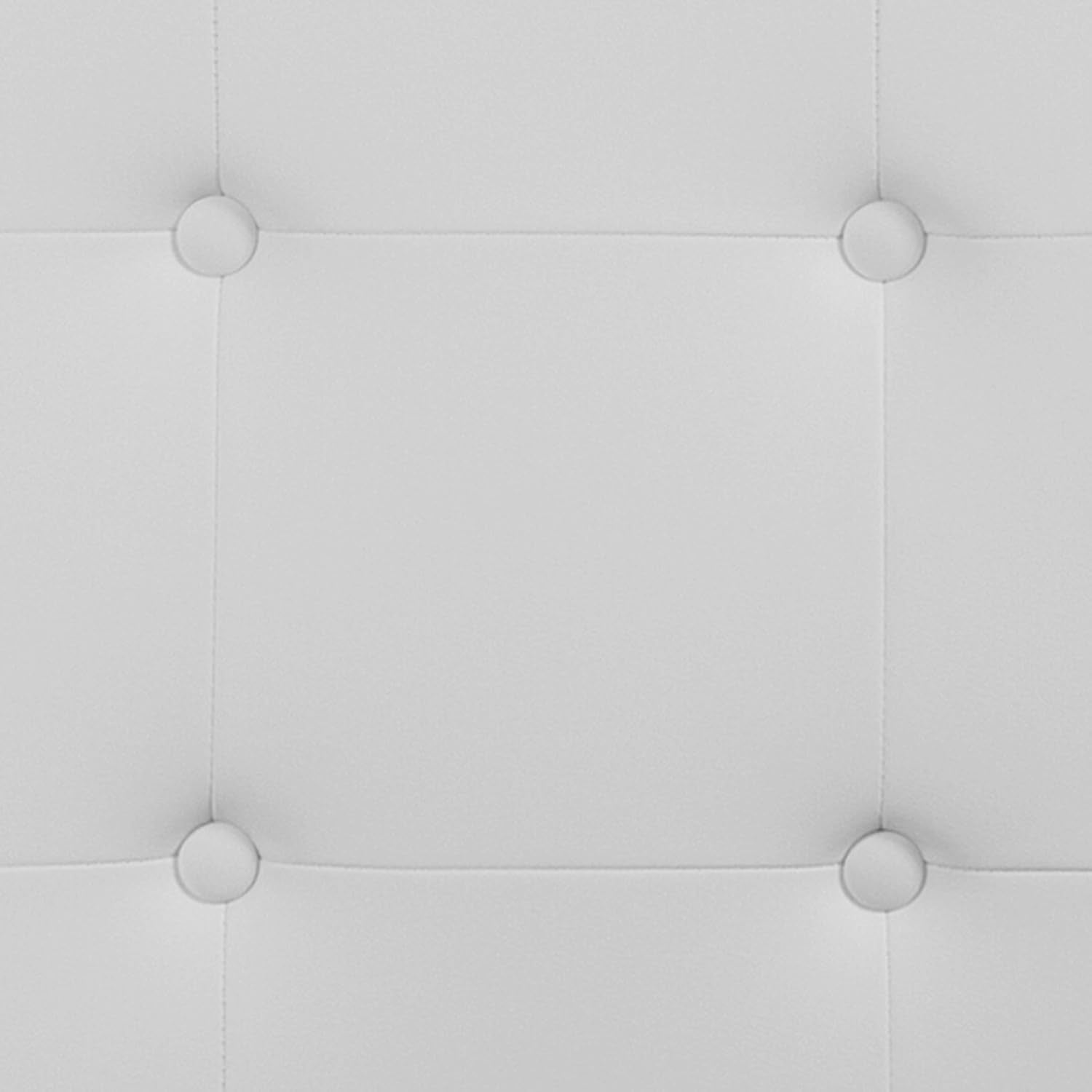 Lennox Tufted Upholstered Queen Size Headboard in White Vinyl