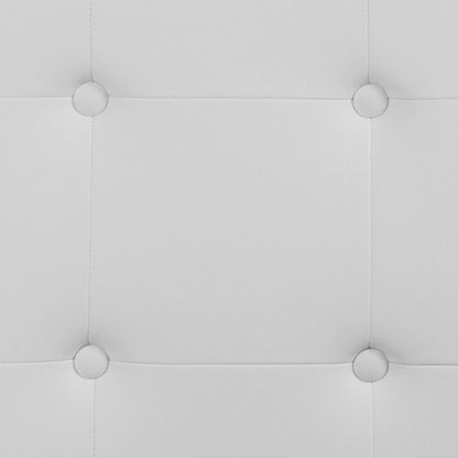 Lennox Tufted Upholstered Queen Size Headboard in White Vinyl