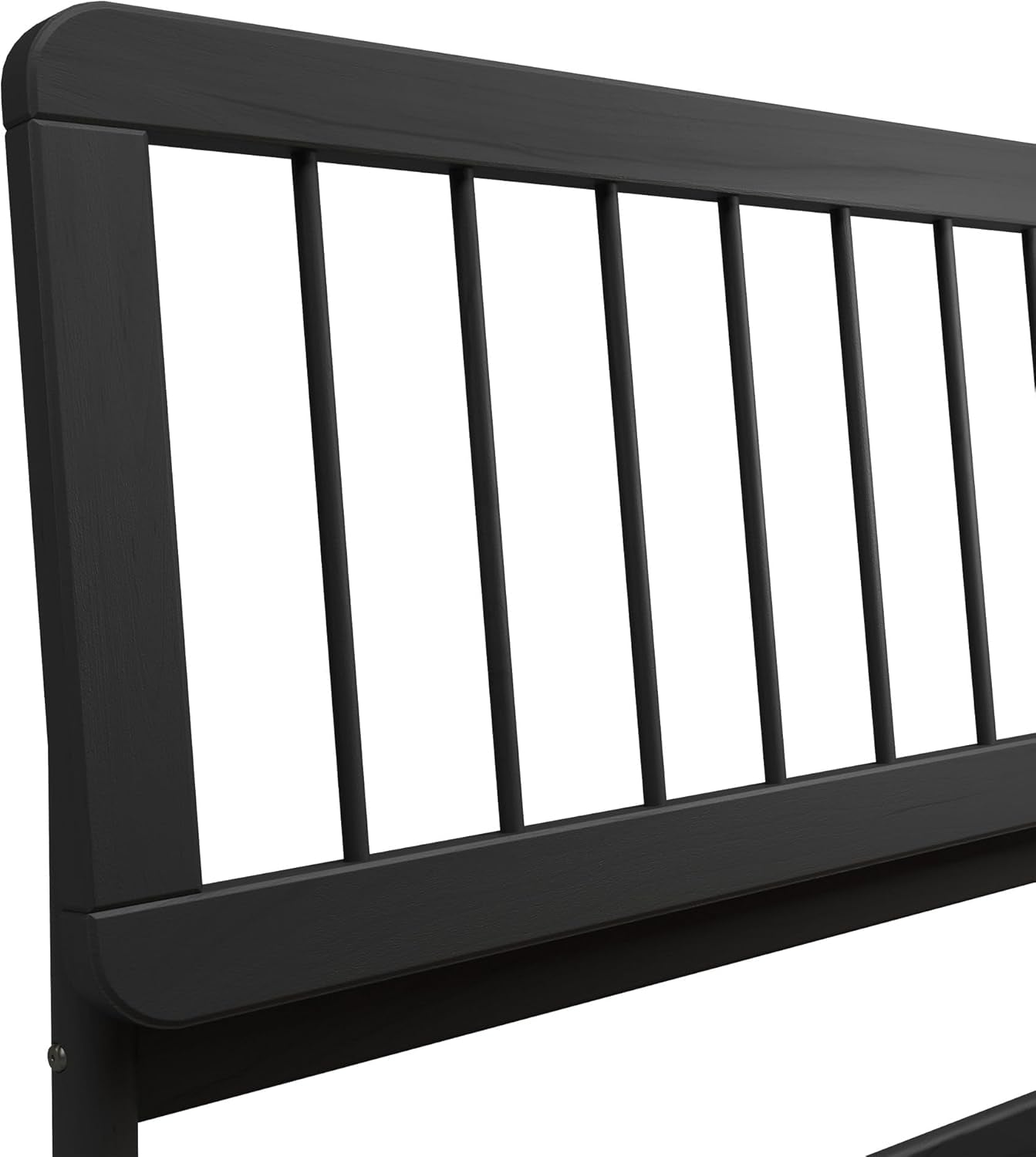 Clemente Mid-Century Modern Spindle Headboard King Bedframe, King Size, Black
