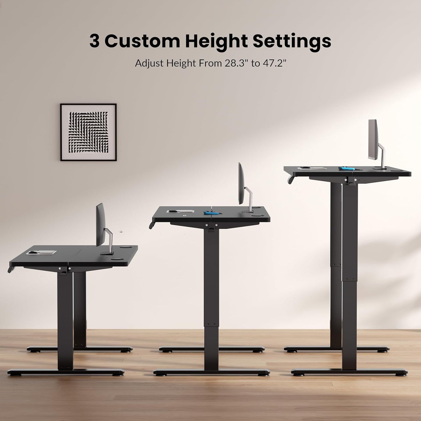 Dual Motor Electric Standing Desk Frame, Height Adjustable Table Legs for Max 90″ X 44″ Desktop with 330Lbs Capacity, Ergonomic Sit Stand up Desk Base for Home Office, White Frame Only