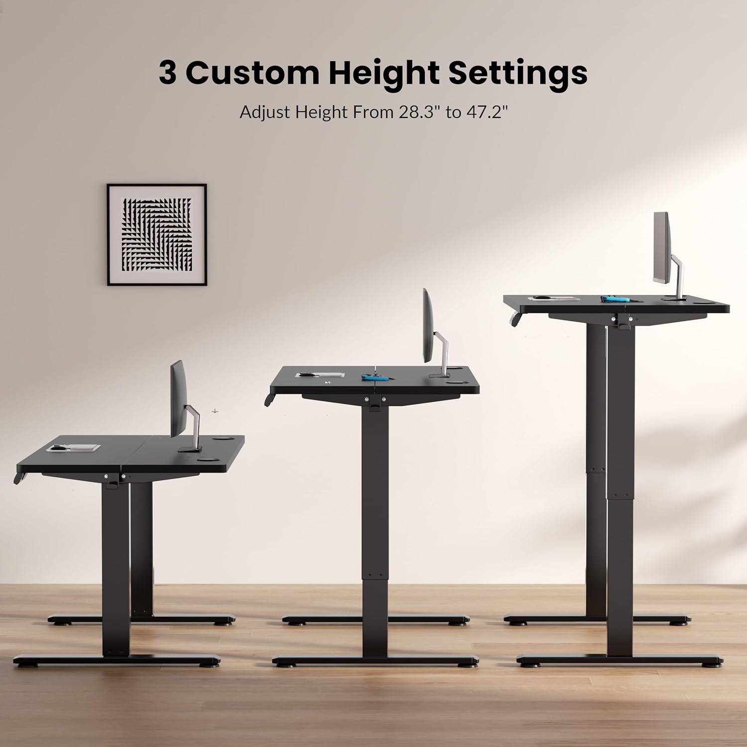 Dual Motor Electric Standing Desk Frame, Height Adjustable Table Legs for Max 90″ X 44″ Desktop with 330Lbs Capacity, Ergonomic Sit Stand up Desk Base for Home Office, White Frame Only