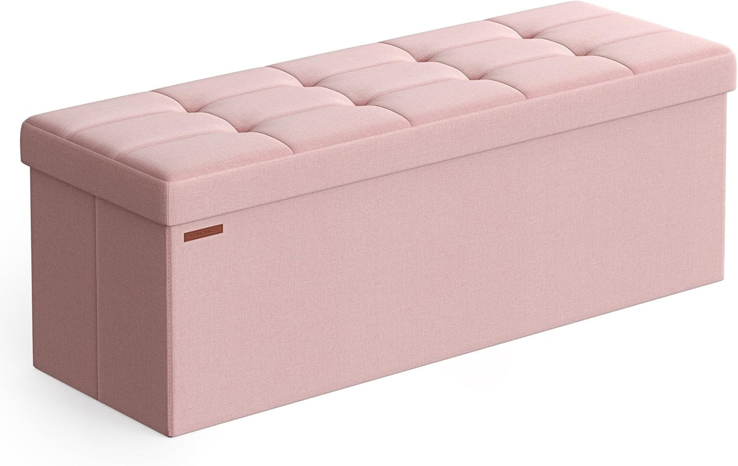 MAZIE Collection - 43 Inches Folding Storage Ottoman Bench, Ottoman Foot Rest, End of Bed Bench, Storage Chest, Load 660 Lb, for Living Room, Bedroom, Entryway, Dark Gray ULSF77K