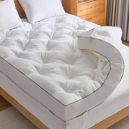 4 Inch Memory Foam Mattress Topper King for Back Pain Relief, Filled with Breathable Gel Memory Foam, Fluffy Comfort Supportive Pillow Top Mattress Topper, 80X78X4In
