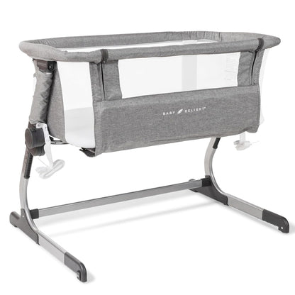 beside Me Dreamer Bassinet | Bedside Sleeper | 6-Position Height Adjustment | Charcoal Tweed