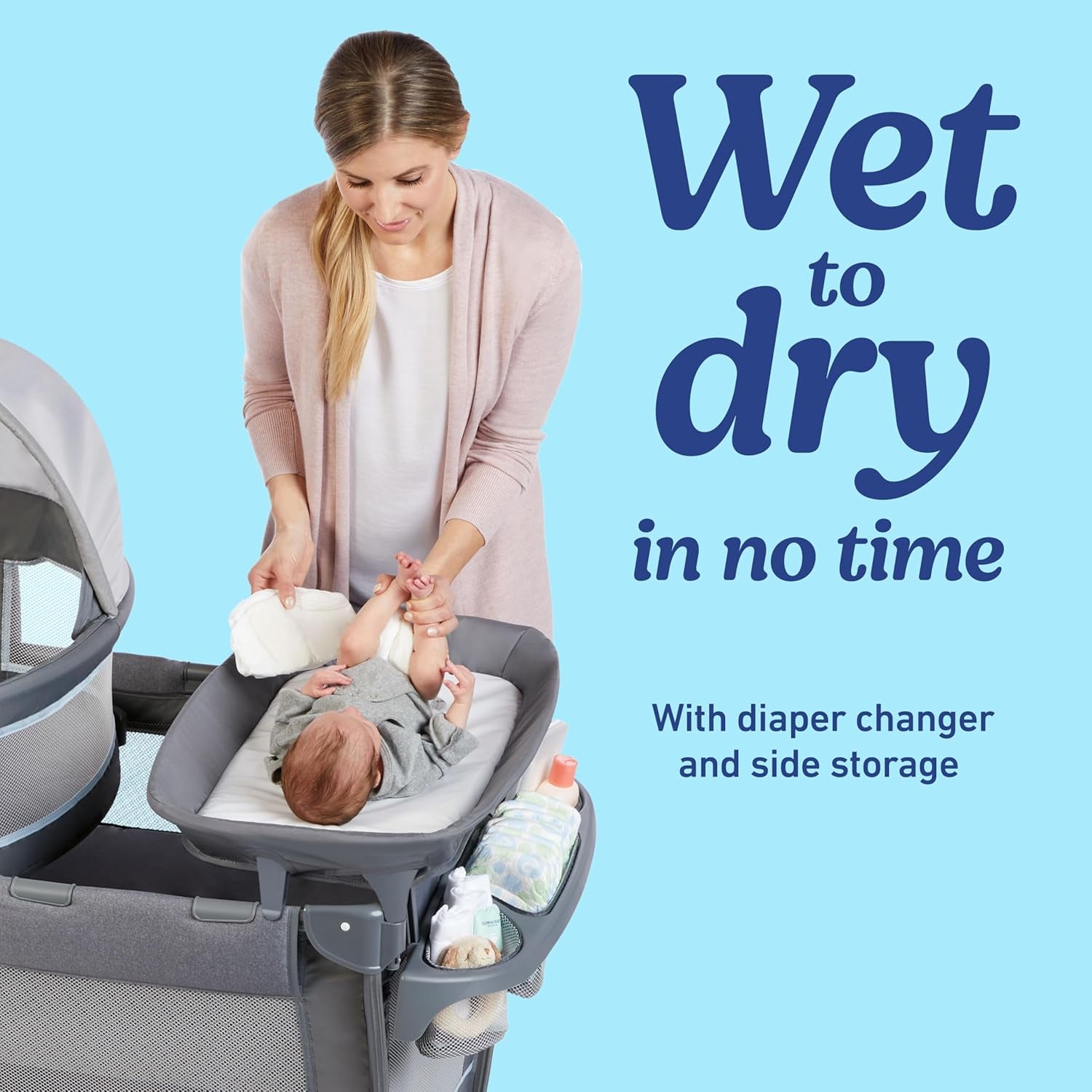 Graco® Pack ’N Play Travel Dome LX Playard – Raised Portable Bassinet, UV‑50 Canopy, Changer & Storage, Annie