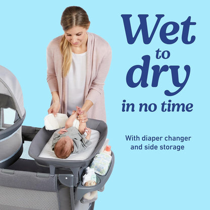 Graco® Pack ’N Play Travel Dome LX Playard – Raised Portable Bassinet, UV‑50 Canopy, Changer & Storage, Annie