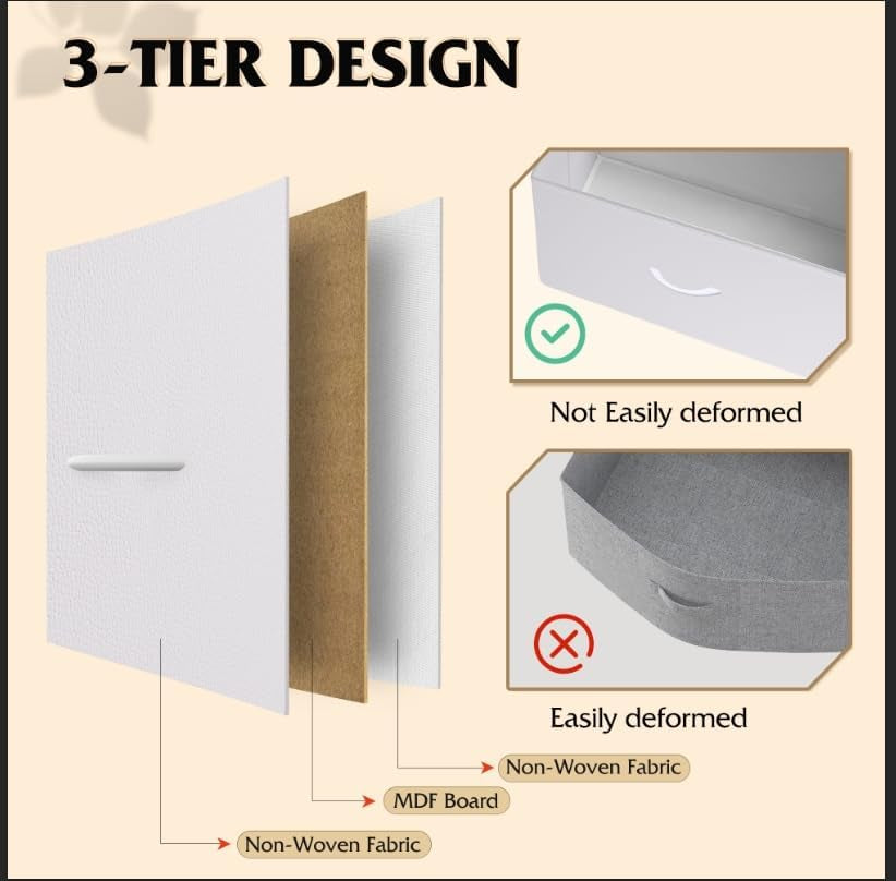 Night Stand Set 2, White Nightstand with Charging Station, Nightstands for Bedroom Set of 2, Bedside Tables, Side Table with 2 Fabric Drawers, Small Dresser with USB Ports and Outlets