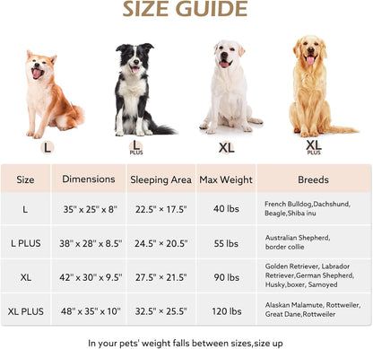 XL Orthopedic Dog Beds Large Sized Dog, Extra Thick Supportive Big Dogs Couch Bed with Sides, Ultra Soft Pet Bed Sofa for Large Dogs, Grey, 42''X30''