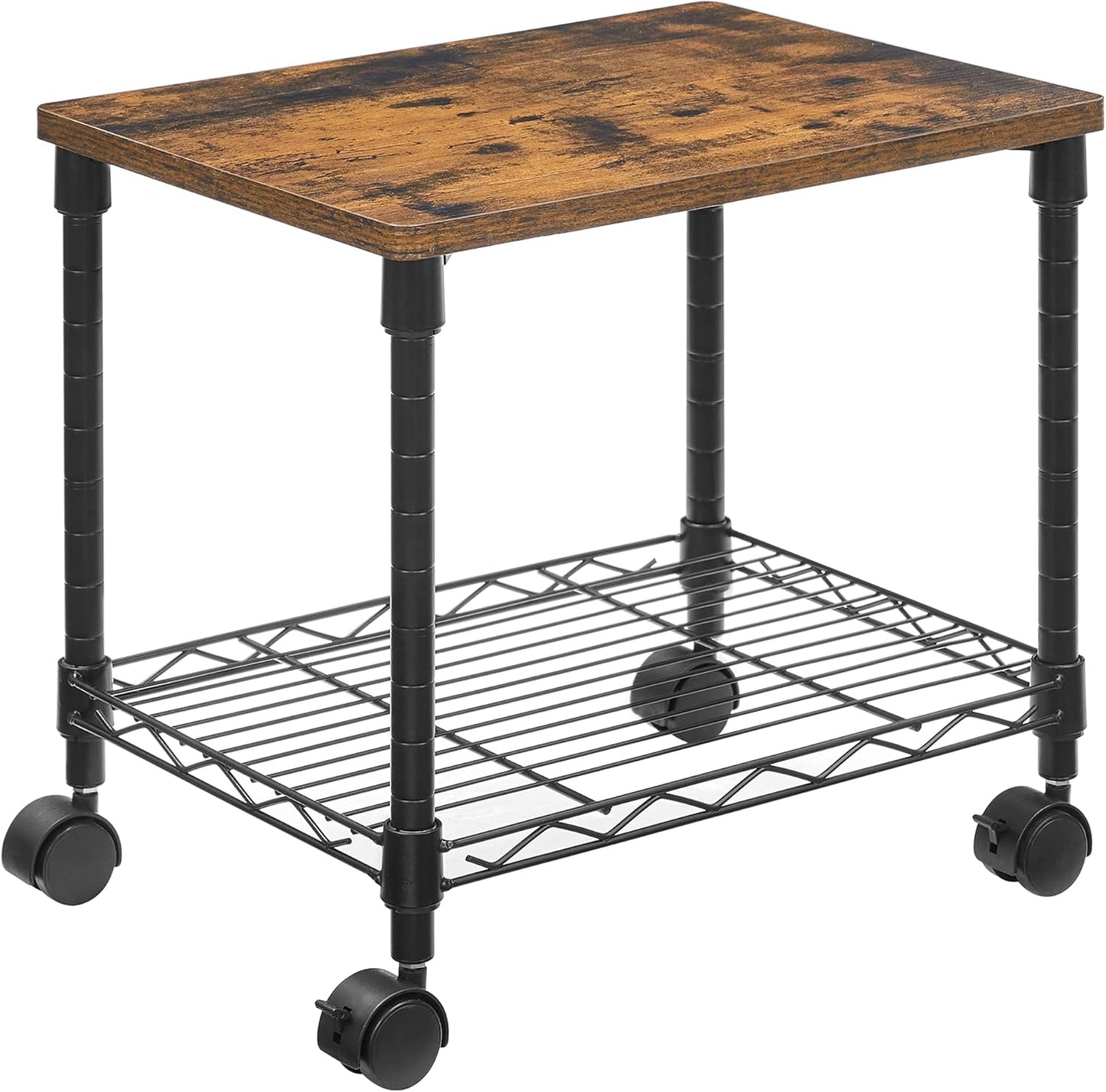3 Tier Wide Printer Stand, Printer Table with Wheels, Rolling Printer Cart, Printer Desk with Metal Frame for Home Office, 22 X 18.1 X 26.8 Inches, Black ULGR32BK