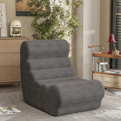 Bean Bag Chair for Adults Memory Foam Bean Bag Chairs, Fireside Chair Comfy Lazy Floor Sofa, Recliner Sofa for Living Rooms and Bedrooms (Grey)