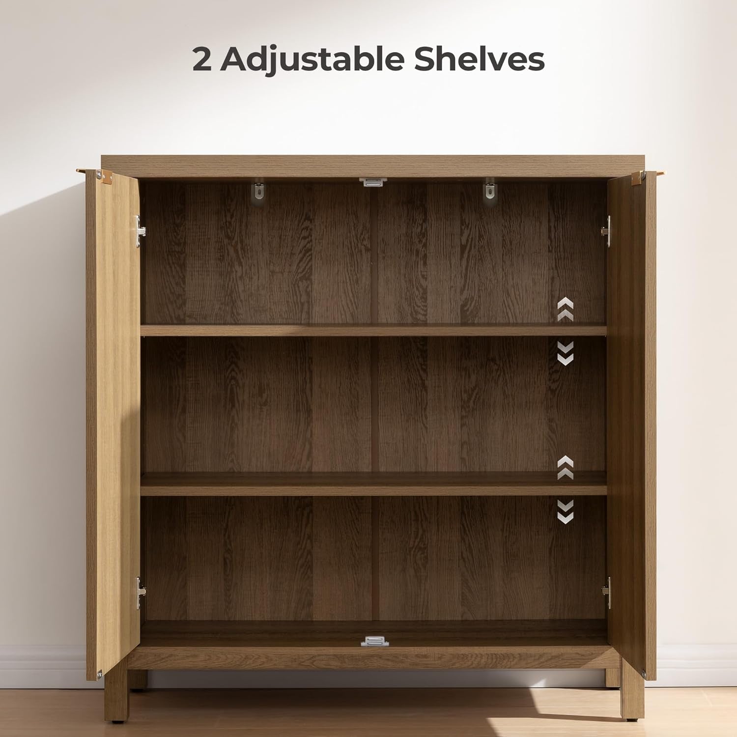 68" W Rattan Sideboard Buffet Cabinet with Storage Set of 2, Mid Century Modern Credenza with Arch Doors & Shelves Farmhouse Coffee Bar Media Console Cabinets for Living Room, Entryway