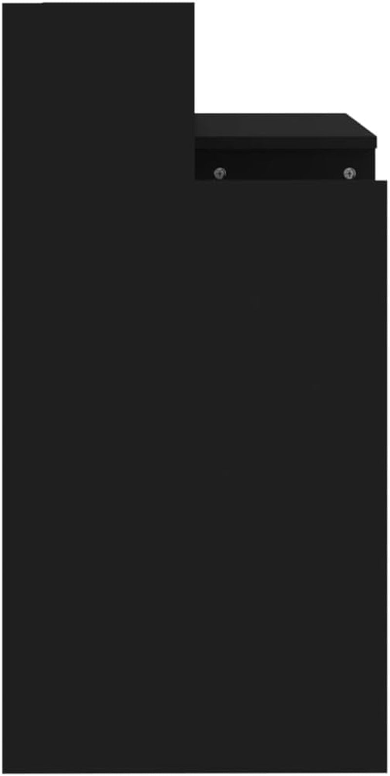 Modern Black Computer Desk, 38.2" L X 17.7" W X 35.4" H, Engineered Wood Gaming Table with Integrated LED Lights, Floating Storage Shelf, Ideal for Home Office Study, USB Plug Included