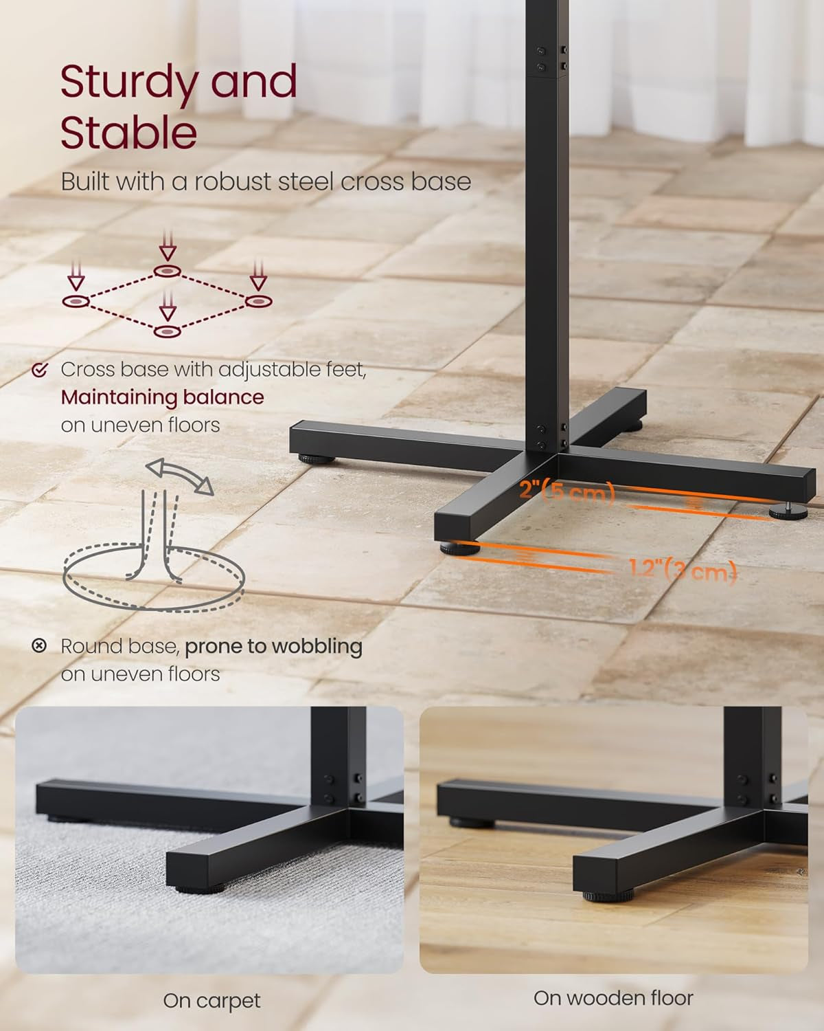 round Cocktail Table, High Top Bar Pub Table with Metal Frame and Cross Base, for 2-3 People, Modern, Easy to Assemble, 23.6 X 23.6 Inches, Ebony Black ULBT361B01V1