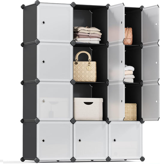 Cube Storage Organizer, 12-Cube Closet Storage Shelves, Modular Bookcase, Black ULPC34HV1