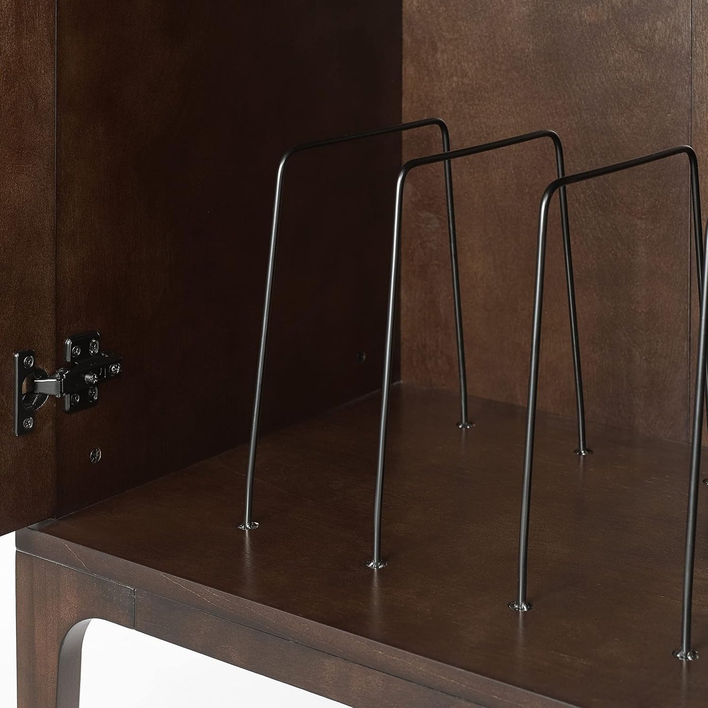 Asher Record Player Stand with Storage for Vinyl Records, Dark Brown