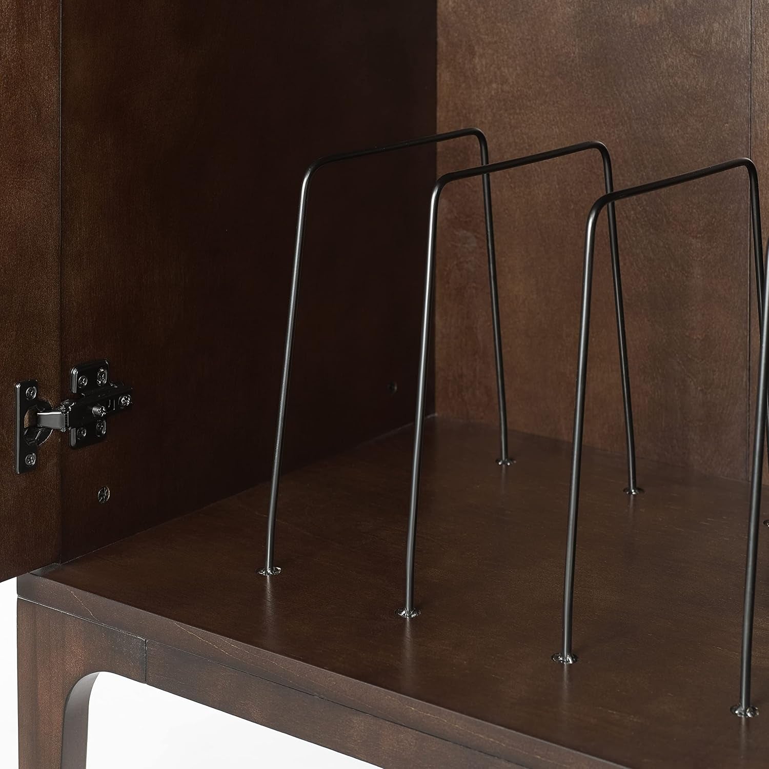 Asher Record Player Stand with Storage for Vinyl Records, Dark Brown