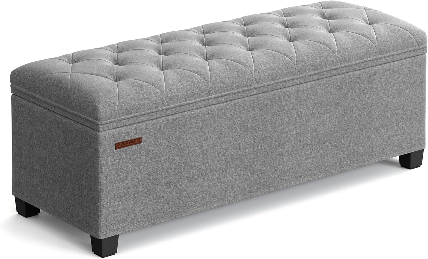 Storage Ottoman Bench, Foot Rest with Legs, 15.7 X 43.3 X 15.7 Inches, End of Bed Bench, Storage Chest, Load up to 660 Lb, for Living Room, Bedroom, Entryway, Dark Gray ULSF088G01