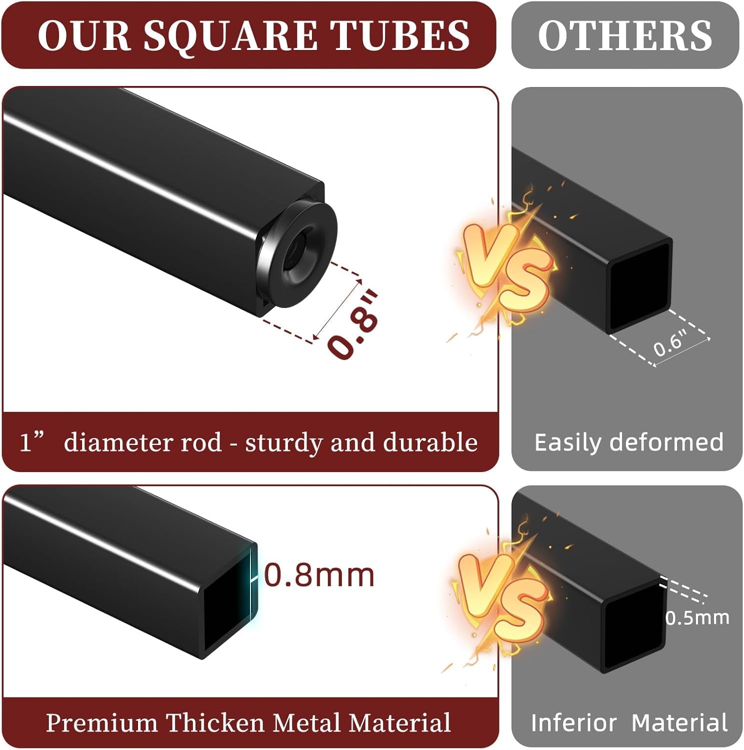 C Shaped End Table for Couch, Small Side Table TV Tray Table with Metal Frame for Living Room, Bedroom, Rustic Brown