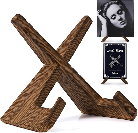 Now Playing Vinyl Record Stand, Single Wood Vinyl Record Display, 1 Second Assemble Now Spinning Stands, LP Player Accessories, Wooden Album Stand, Plate Holders for Displaying, Gifts for Record Lover