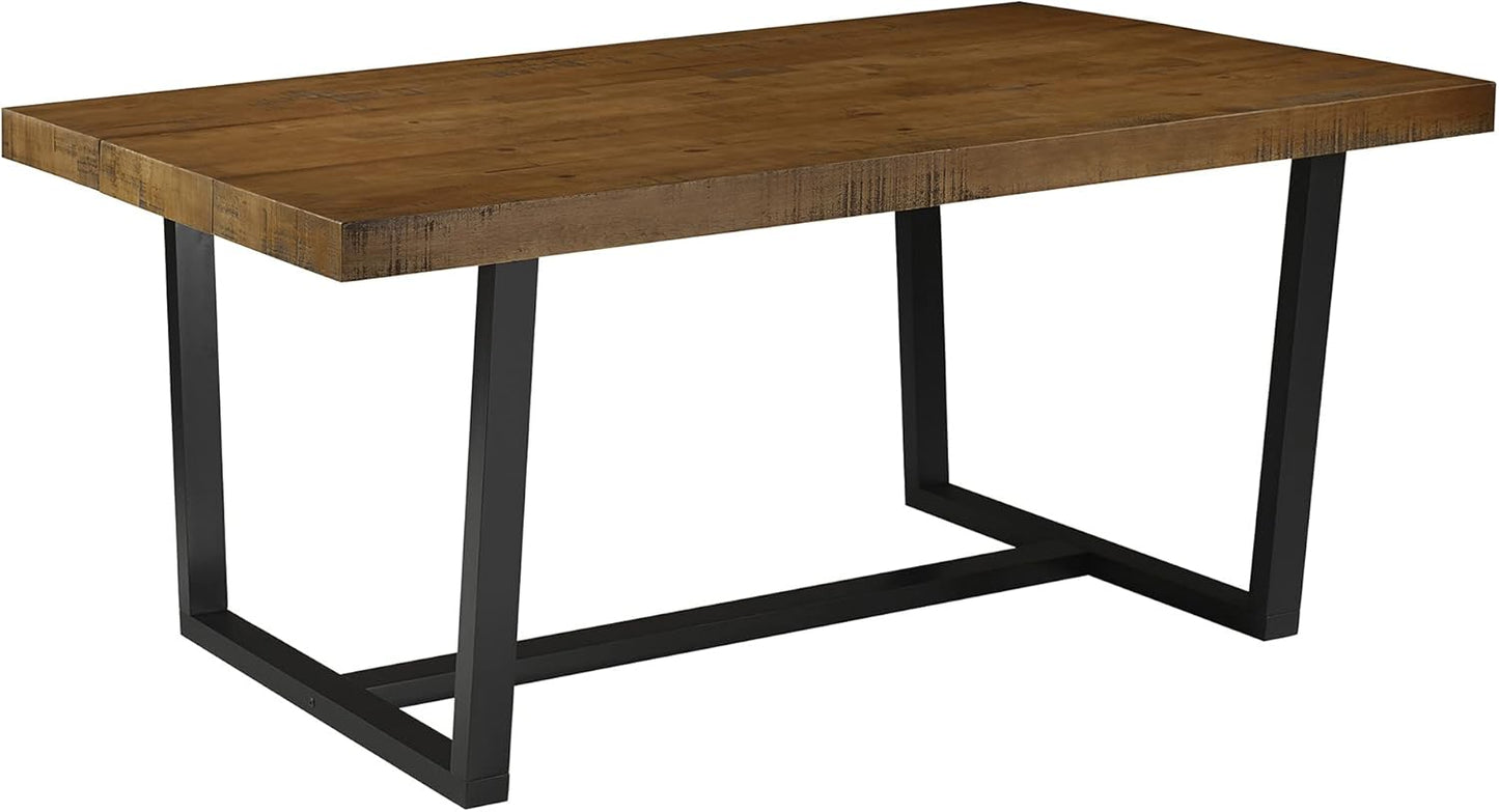 Durango Distressed Solid Wood Dining Table, 72 Inch, Rustic Oak
