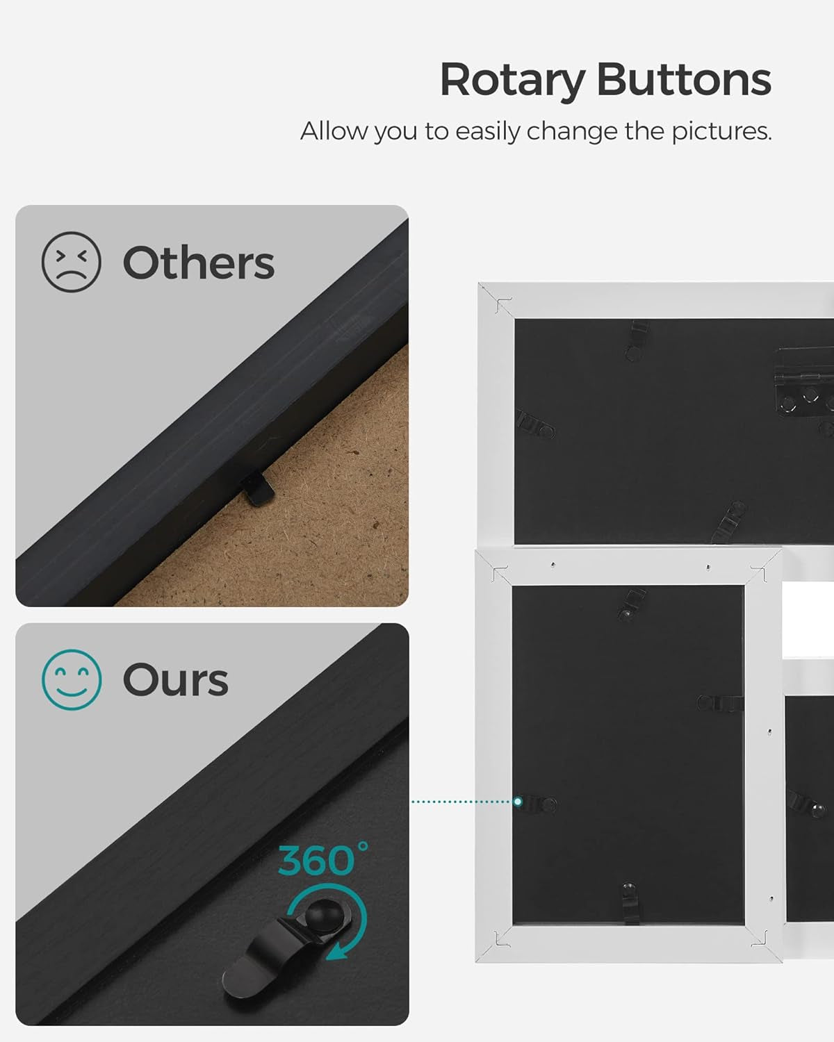 4X6 Collage Picture Frames, Family Photo Collage Frame Set of 4 for Wall Decor, Glass Front, Wall Hanging or Tabletop, Ink Black URPF25BK