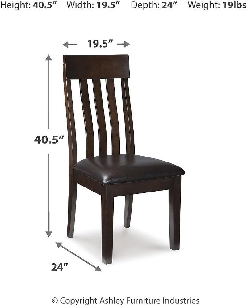 Haddigan Faux Leather Cushioned Rake Back Dining Chair, 2 Count, Dark Brown