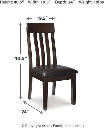 Haddigan Faux Leather Cushioned Rake Back Dining Chair, 2 Count, Dark Brown