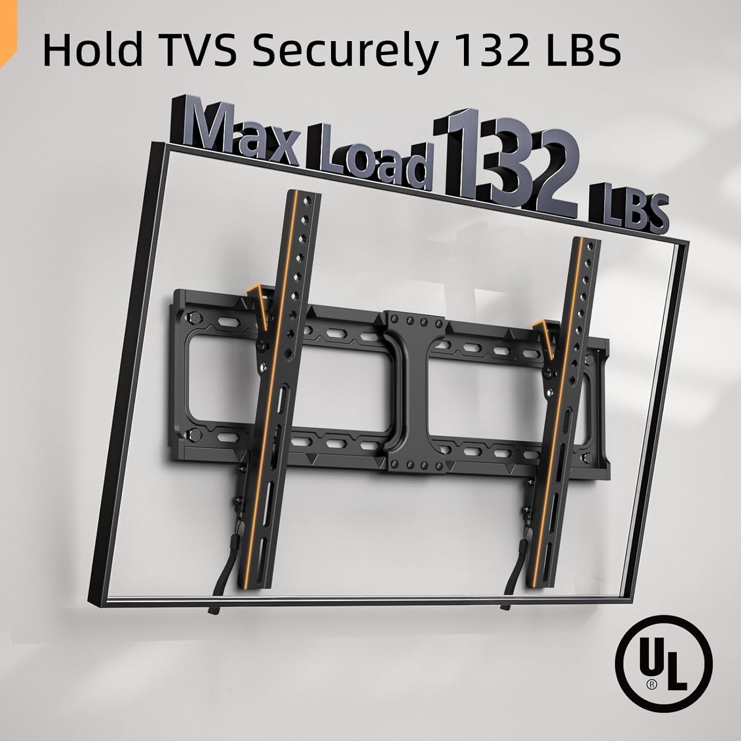 55 65 75 85 Inch Tilting TV Wall Mount for 32-90 '' Tvs, Low Profile TV Mount Bracket, Safe Lock & Quick Release, Max VESA 600X400Mm, 24 Inch Studs,132 Lbs, Fit Most 55+ 75+ 85+ 86 Tvs