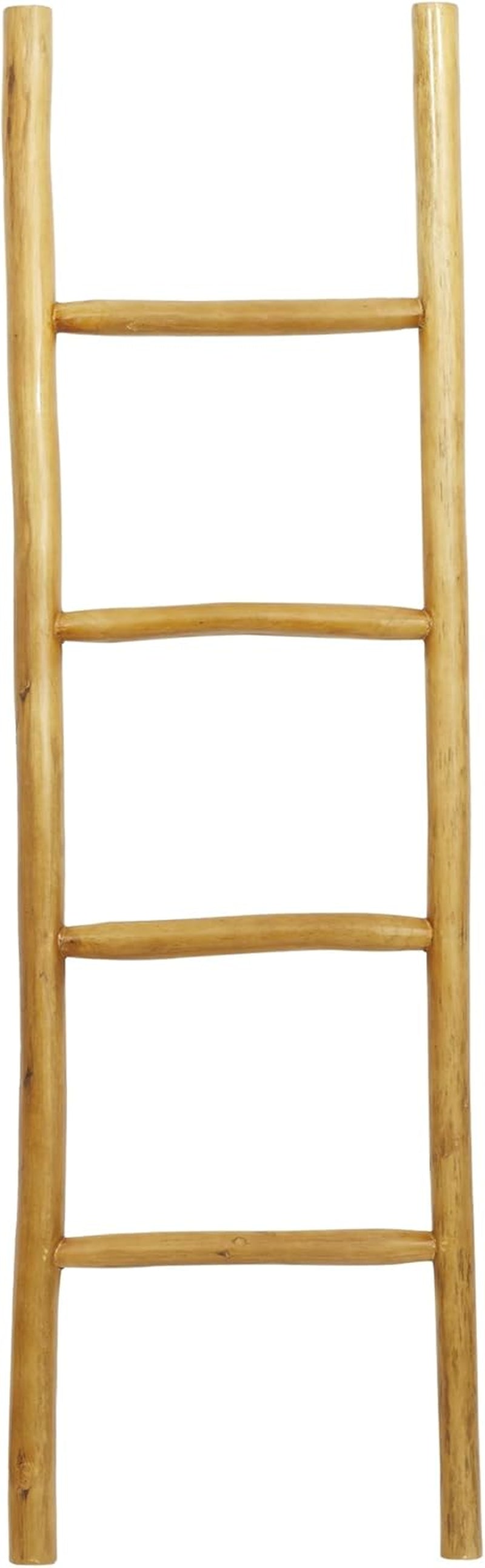 Teak Wood Handmade Ladder 4 Rack, 17' X 2' X 59', Brown