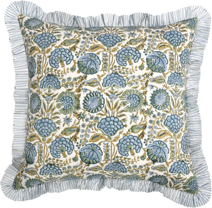 Modern Farmhouse Pillow Covers Decorative Cotton Throw Pillow Covers Set of 2 Asparagus Green Cushion Covers with Ruffle for Couch Sofa Bed Living Room Spring Home Decor 20X20