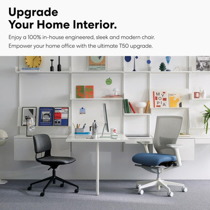 T50 Ergonomic Office Chair : High Performance Home Office Chair with Adjustable Headrest, Lumbar Support, 3D Armrest, Seat Depth, Mesh Back Computer Chair, Alternative Gaming Chair (Blue)