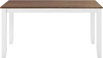 Dining Table Set for 6 with Chairs, Wood 7 Piece Farmhouse Dining Room Table and Chairs Set of 6, Cross Back, Easy Assembly Seater for Indoor Home, Dinner, Kitchen, Cherry/White