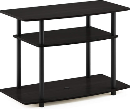 Turn-N-Tube No Tools 3-Tier Entertainment Center TV Stand for TV up to 32 Inch, Plastic round Tubes, Espresso/Black