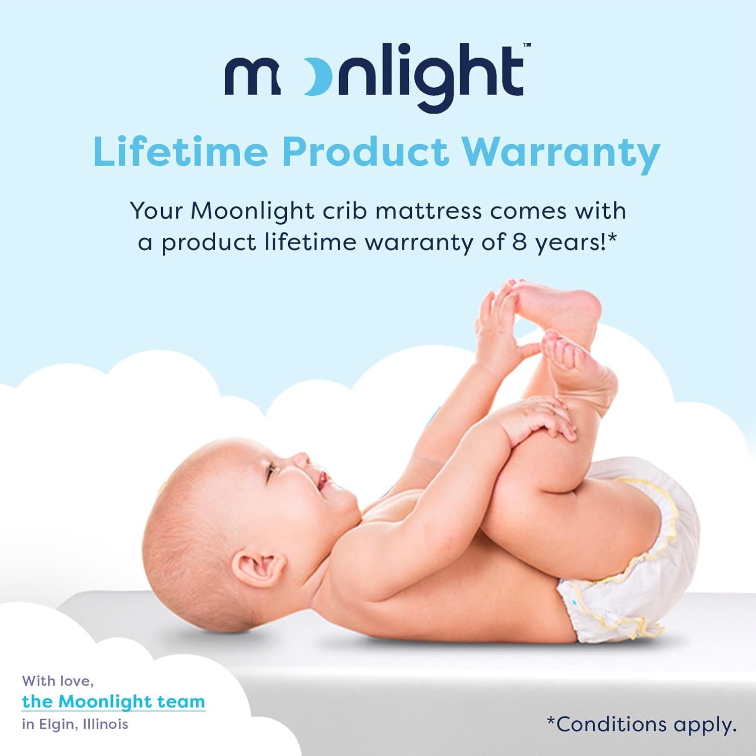 Little Dreamer Crib Mattress – Dual-Sided Baby and Toddler Mattress, Firm Infant Support, Waterproof and Hypoallergenic, 5" Foam, Standard Size, Made in USA