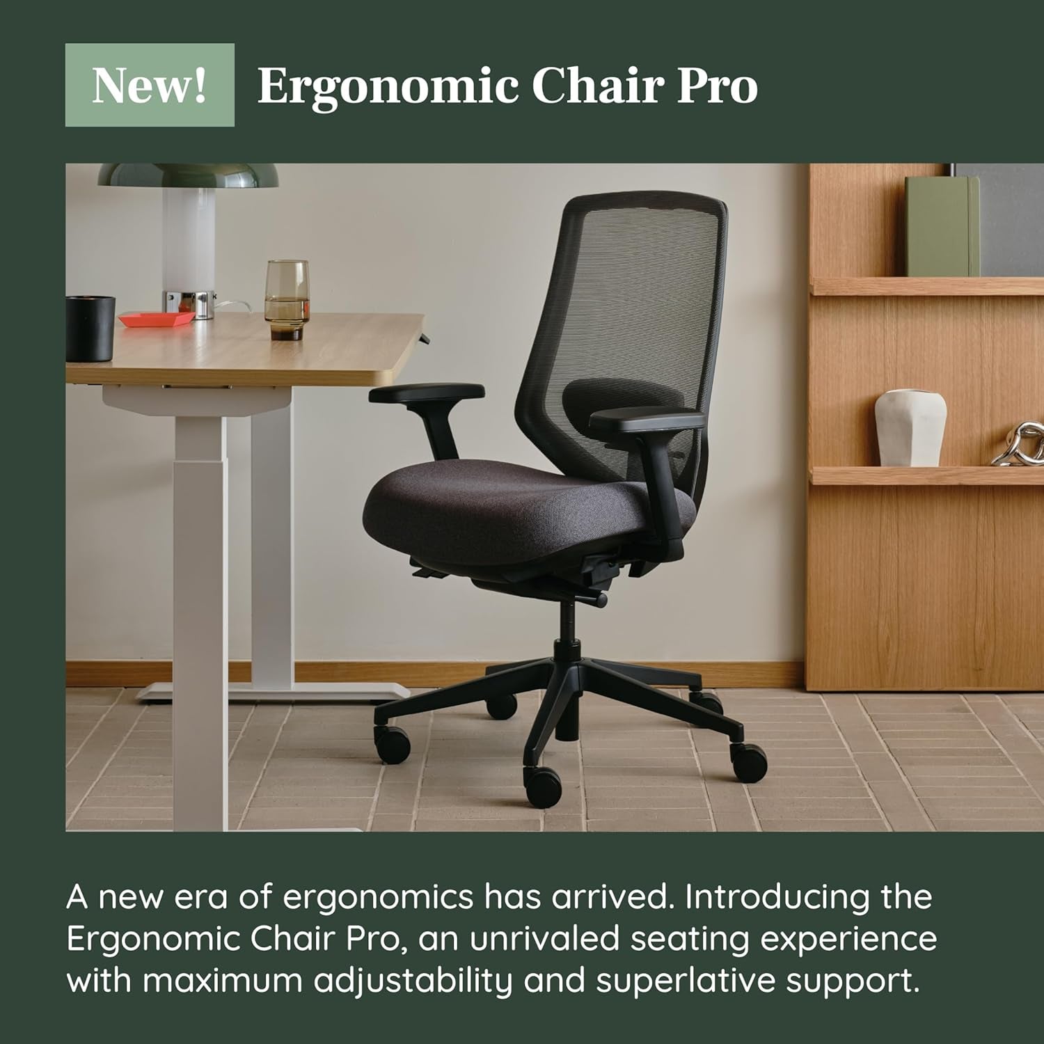 Ergonomic Chair Pro - Mesh Office Chair with 14 Points of Adjustment - Height, Depth & Tilt Adjustable - 5D Armrests - Forward Tilt, Smooth Recline, and Lumbar Support - Boulder