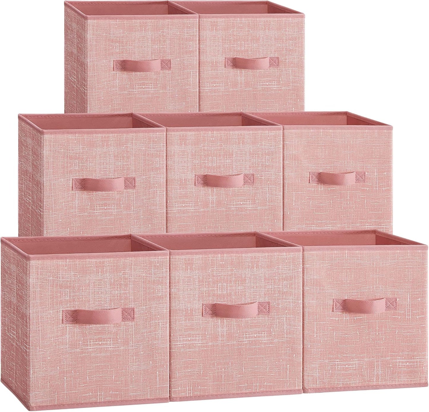 Storage Cubes, 13-Inch Non-Woven Fabric Bins with Double Handles, Set of 8, Closet Organizers for Shelves, Foldable, for Clothes, Cattail Gray UROB833G01