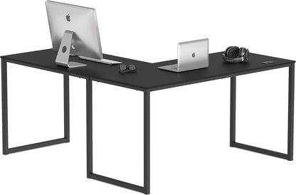 Mission 55 X 60 Inches L-Shape Home Office Computer Desk, Black