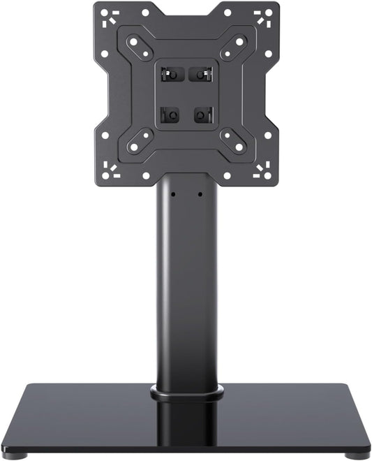 Universal TV Stand Base, Table Top TV Stand for 17-43 Inch LCD/LED Tvs, Height Adjustable Monitor Mount Stand with Tempered Glass Base Holds up to 88Lbs VESA 200X200Mm, TS103