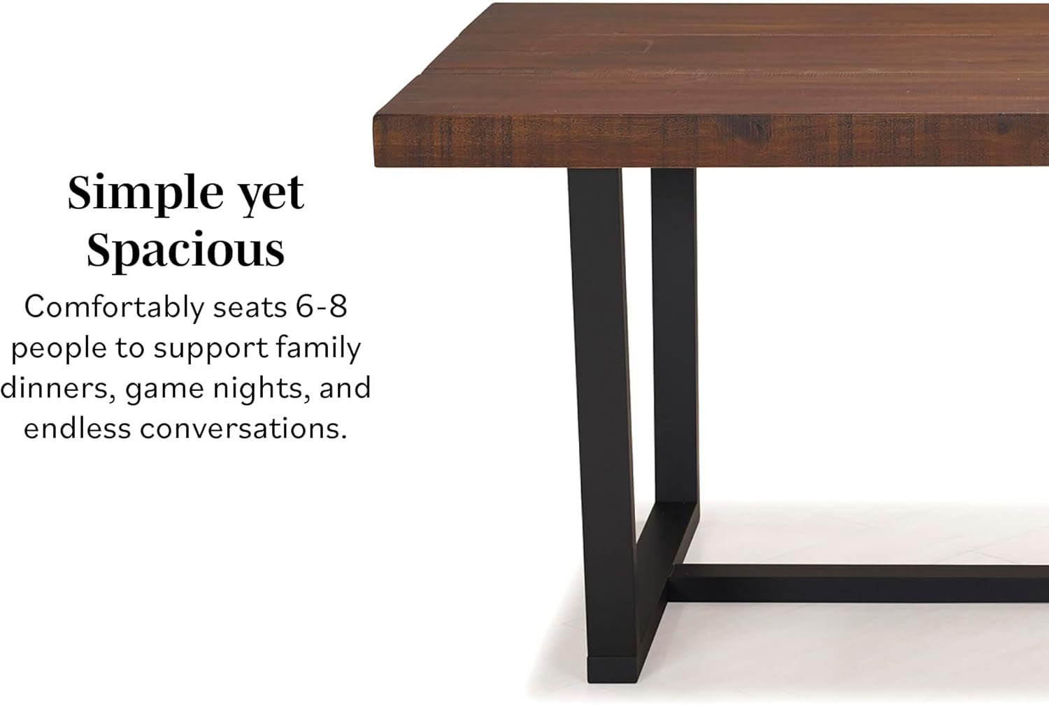 Durango Distressed Solid Wood Dining Table, 72 Inch, Rustic Oak