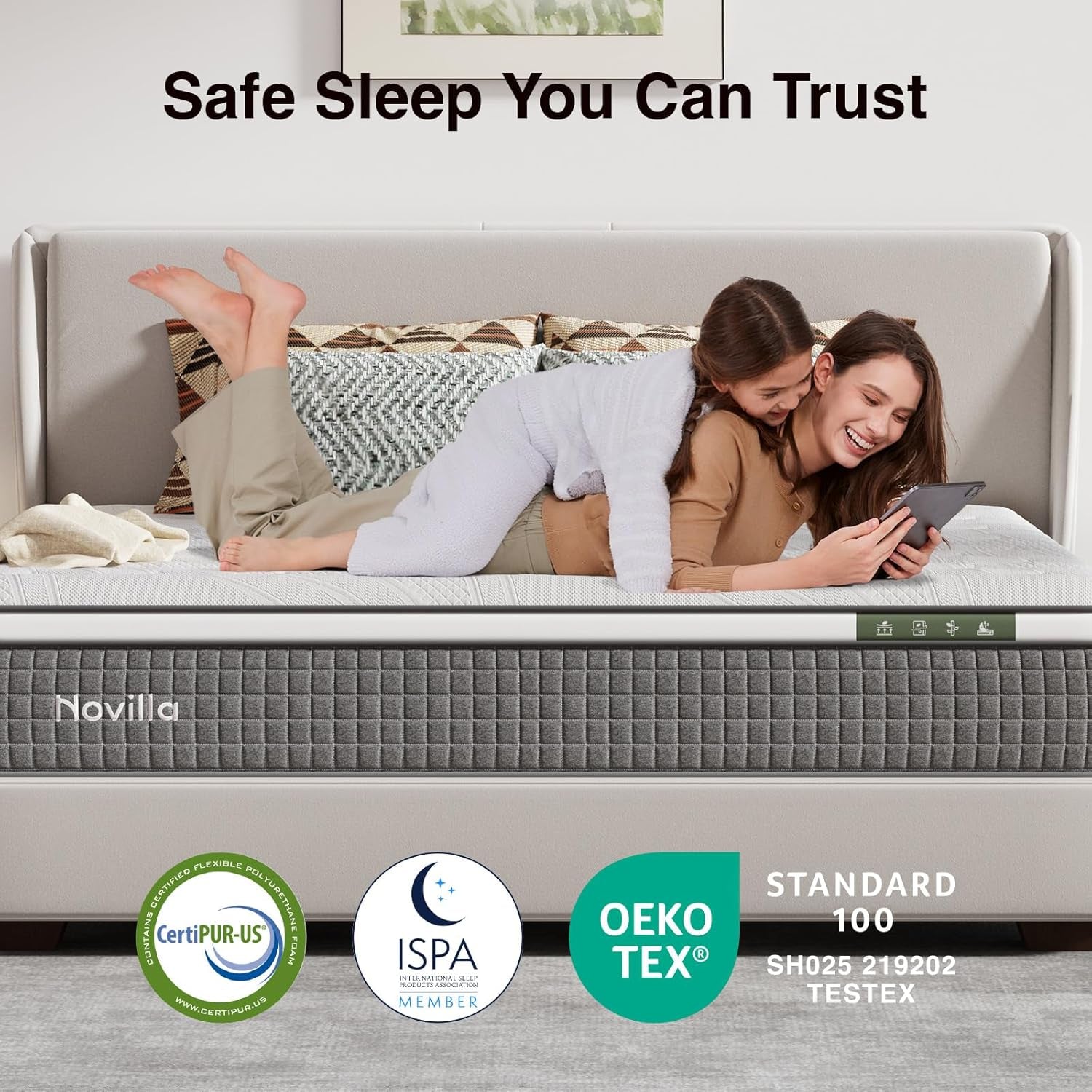King Size Mattress 10 Inch,Hybrid Mattress King with Gel Memory Foam, Cool-Touch Nylon Cover & Pocketed Coils for Targeted Zones Support & Deep Restful Sleep Certipur-Us Certified