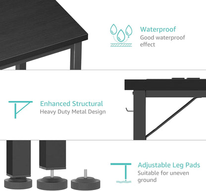 39 Inch Computer Desk with Power Outlet, 40 Inch Teen Study Table Home Office Work Writing Desks with Charging Station Outlets Built In, Black