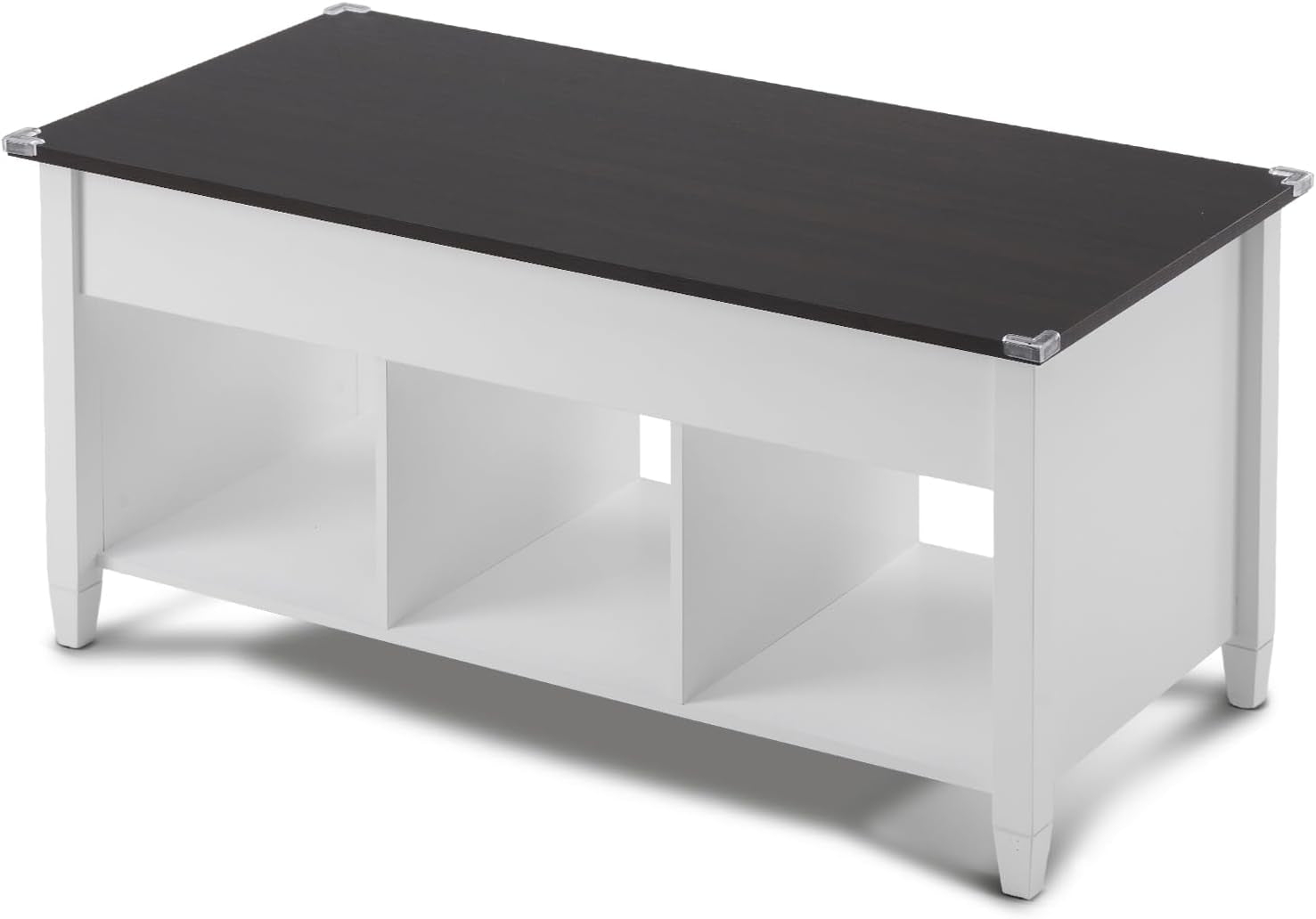 Farmhouse Lift Top Coffee Table, Rustic Grey with Storage Shelf/Hidden Compartment, Mesa De Centro Para Sala, Rustic Brown (White Brown, 40" L)