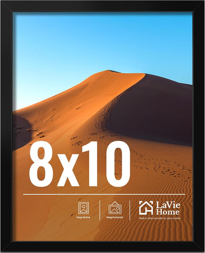 8X10 Picture Frame for Wall Display, 8X10 Black Picture Frame with HD Plexiglas, 8 X 10 Poster Frame 1 Pack, Display Frame for Vertical or Horizontal, Classic Collection