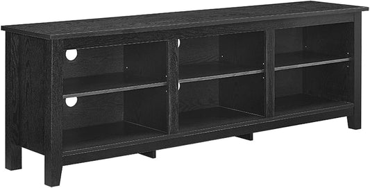 Wren Classic 6 Cubby TV Stand for Tvs up to 80 Inches, 70 Inch, Black